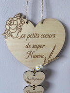 Suspension Cœurs Personnalisée en Bois