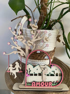 Cœur en bois multicouche avec arbre de vie