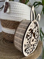 Boîte œuf de Pâques lapin en bois personnalisée