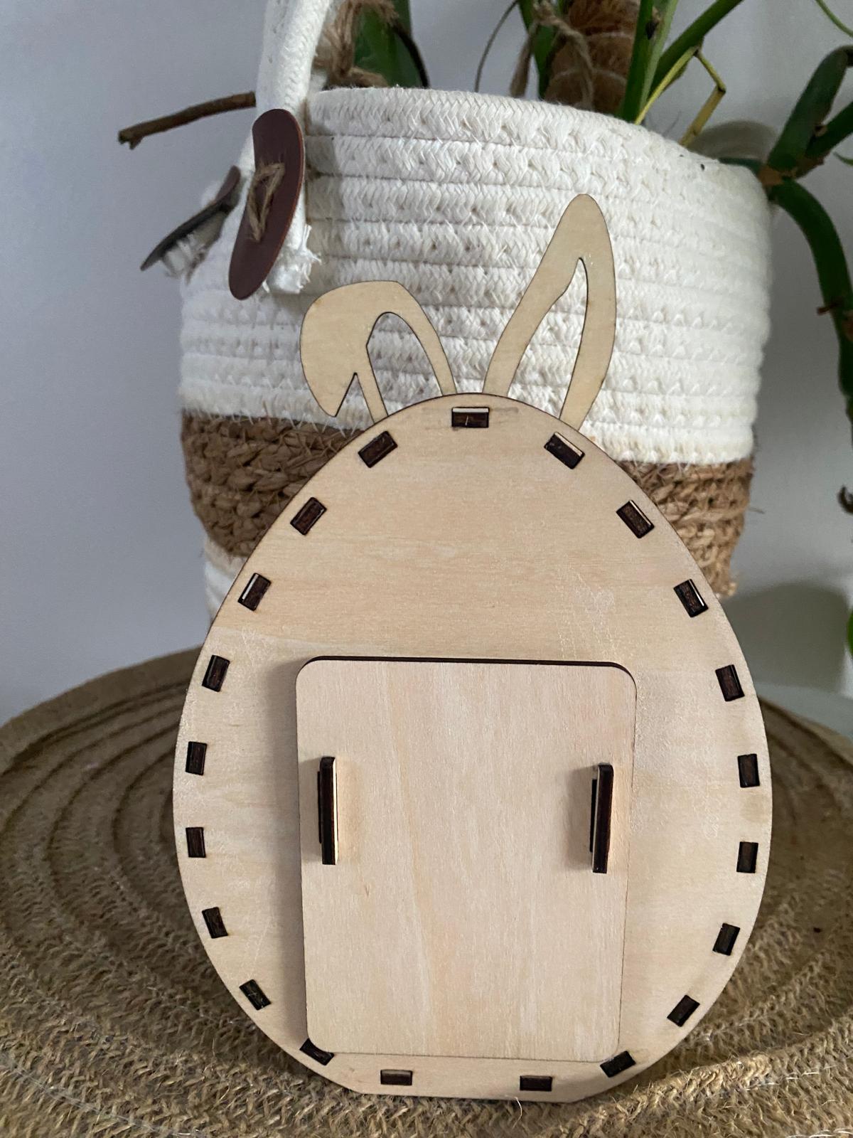 Boîte œuf de Pâques lapin en bois personnalisée