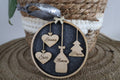 Boules de Noël famille personnalisées en bois – décoration de Noël