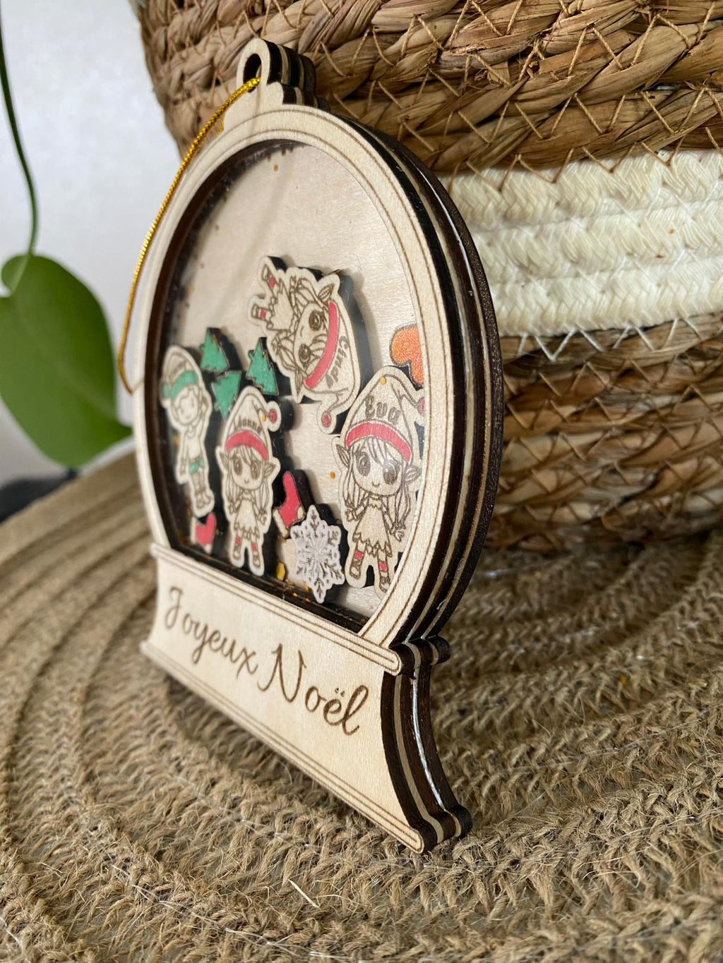 Boule à secouer de Noël personnalisée – Lutins fille ou garçon