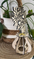 Bouquet de fleurs éternel personnalisé en bois et résine