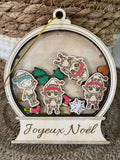 Boule à secouer de Noël personnalisée – Lutins fille ou garçon