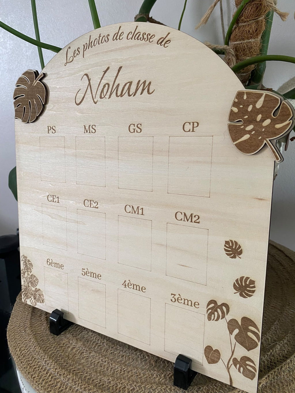 Tableau photos de classe personnalisé en bois – De la Petite Section à la 3ème