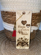 Marque-pages en bois personnalisé "Maman" – Cadeau original | Création Fée Main