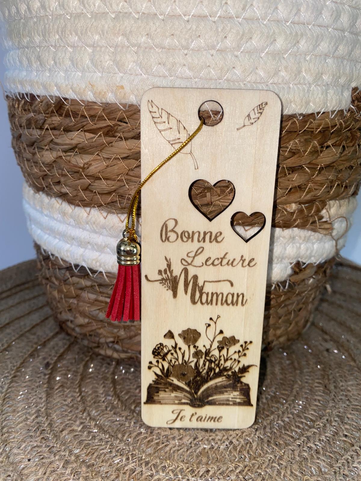 Marque-pages en bois personnalisé "Maman" – Cadeau original | Création Fée Main
