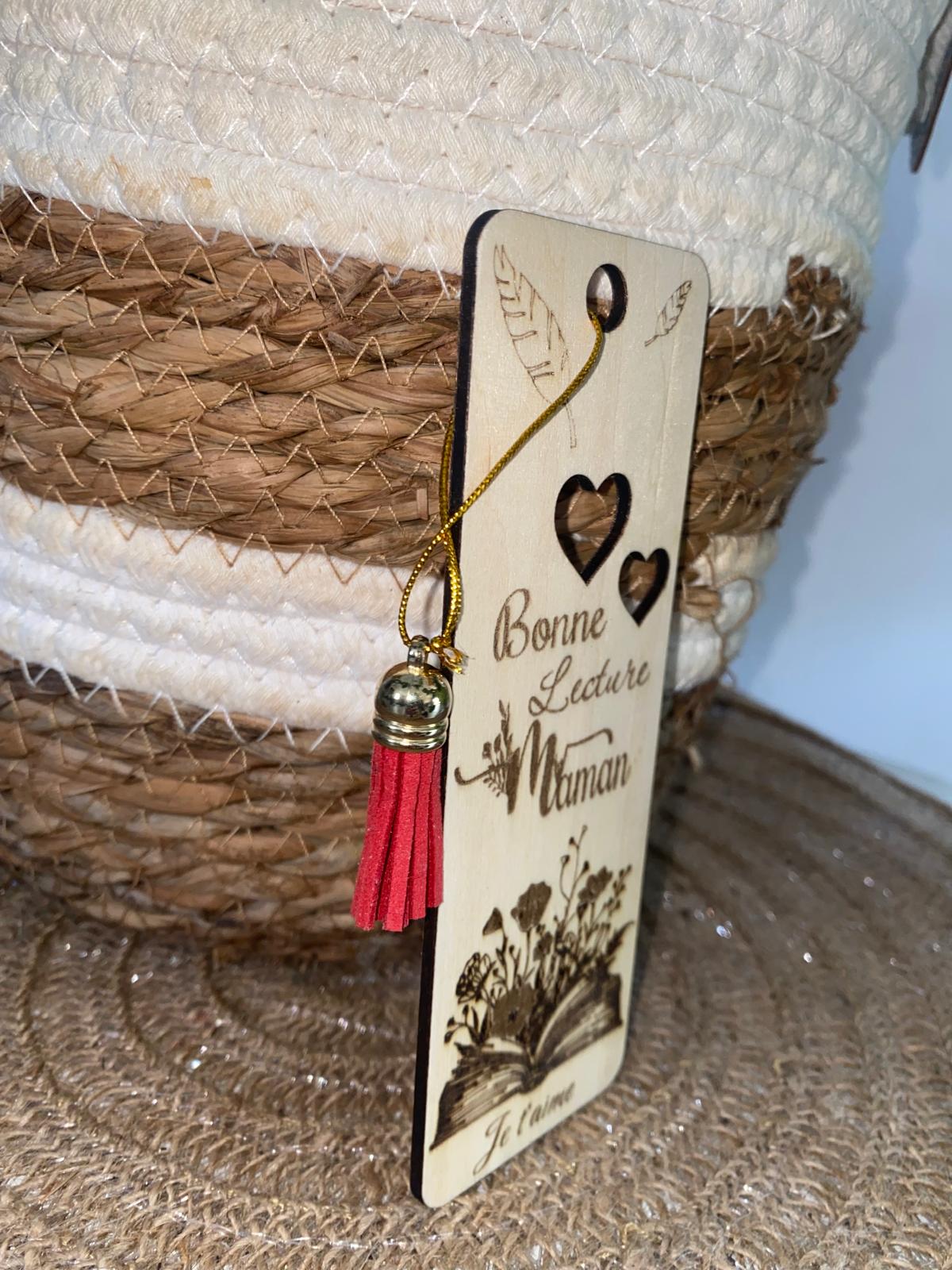 Marque-pages en bois personnalisé "Maman" – Cadeau original | Création Fée Main