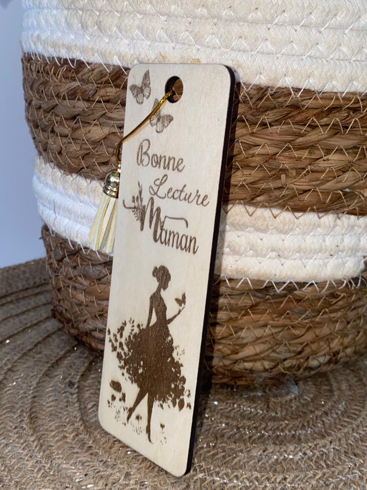 Marque-pages en bois personnalisé "Maman" – Cadeau original | Création Fée Main