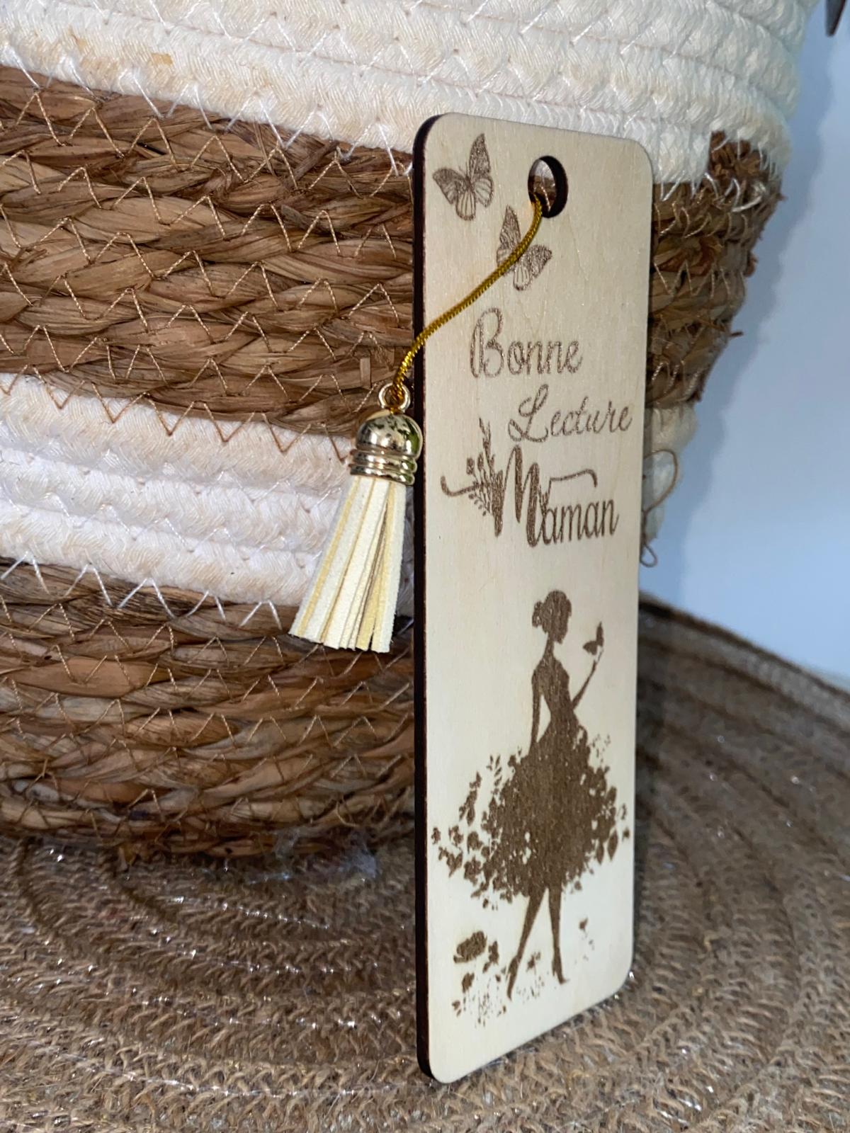 Marque-pages en bois personnalisé "Maman" – Cadeau original | Création Fée Main