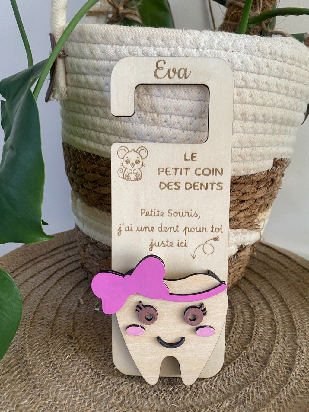 Plaque Petite Souris Personnalisée en Bois