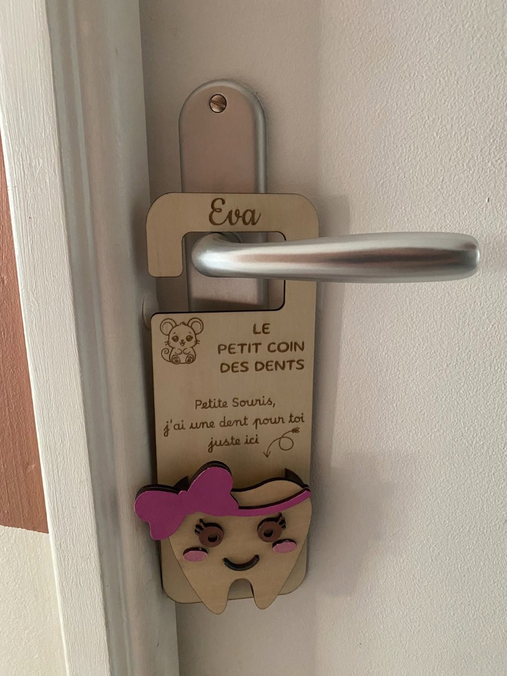 Plaque Petite Souris Personnalisée en Bois