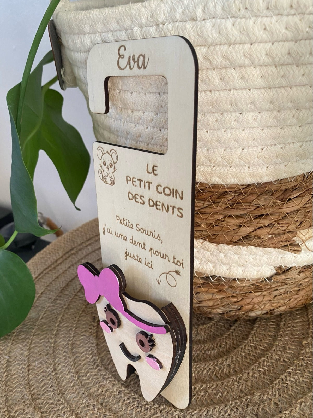 Plaque Petite Souris Personnalisée en Bois