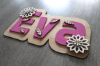 Plaque prénom décorative en bois personnalisée – chambre enfant