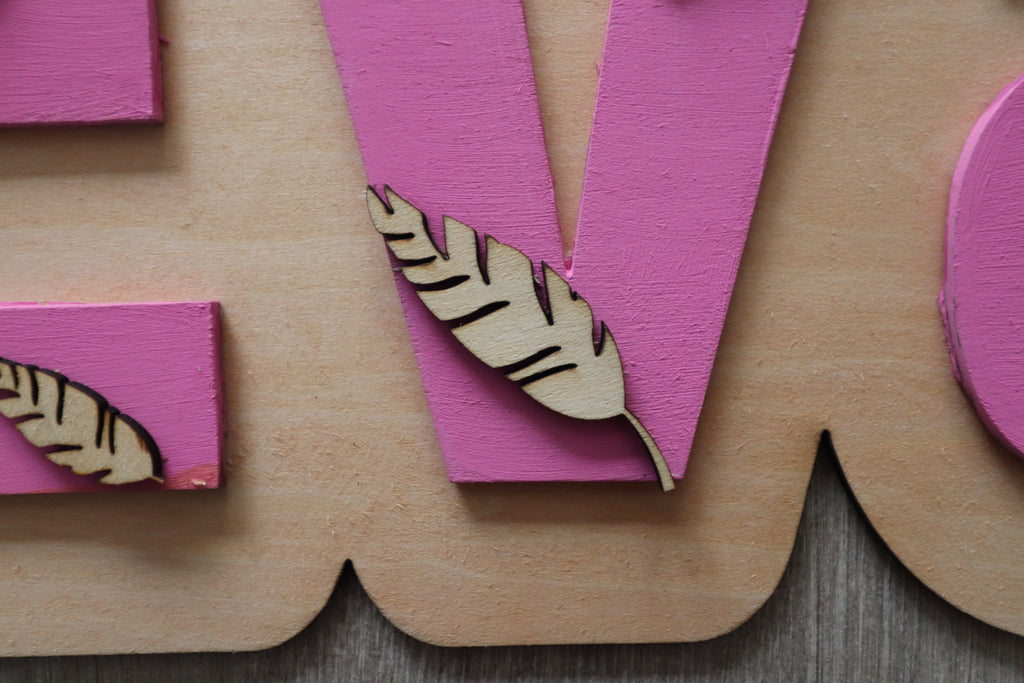 Plaque prénom décorative en bois personnalisée – chambre enfant