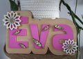 Plaque prénom décorative en bois personnalisée – chambre enfant