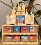 Présentoir château féérique personnalisé en bois pour figurines