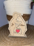 Puzzle décoratif en bois personnalisé – 4 ours– Décoration originale | Création Fée Main