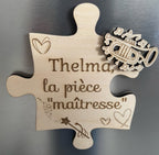 Puzzle familial personnalisé en bois – 4 pièces magnétiques