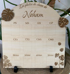 Tableau photos de classe personnalisé en bois – De la Petite Section à la 3ème