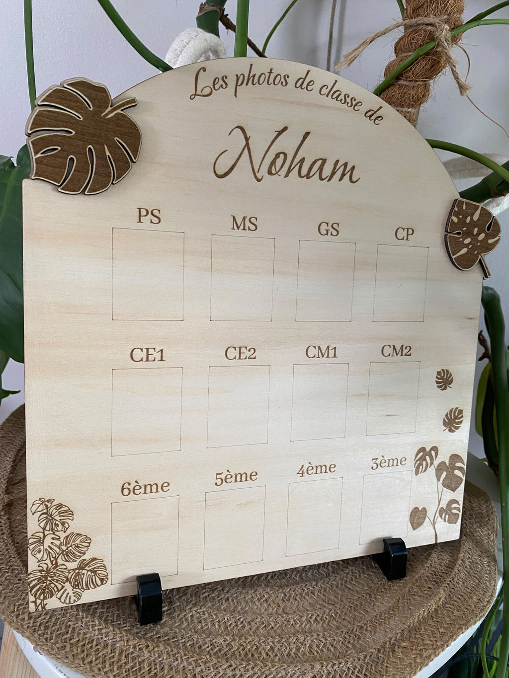 Tableau photos de classe personnalisé en bois – De la Petite Section à la 3ème