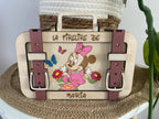 Tirelire valise personnalisée en bois
