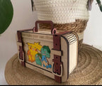 Tirelire valise personnalisée en bois