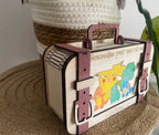 Tirelire valise personnalisée en bois