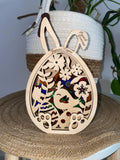 Boîte œuf de Pâques lapin en bois personnalisée