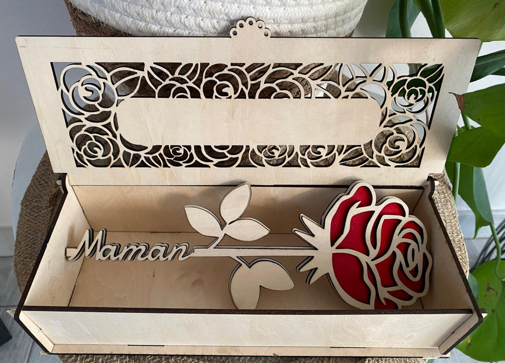 coffret rose éternelle et sa boite 27cm
