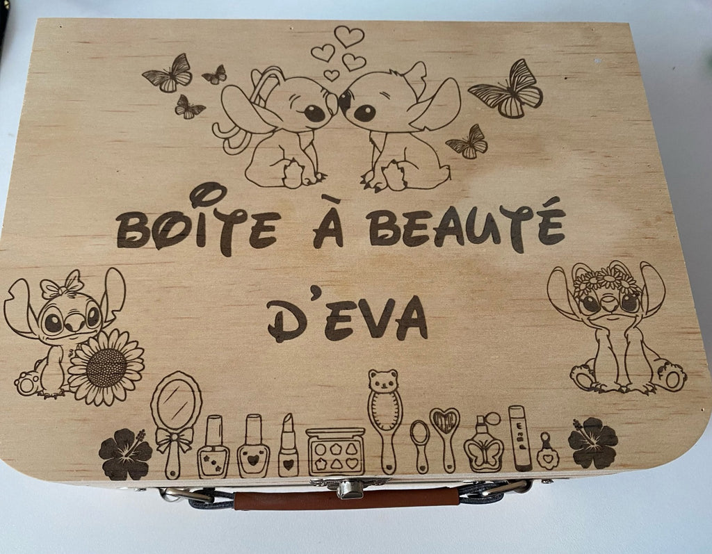 Valisette en Bois Gravée Personnalisée