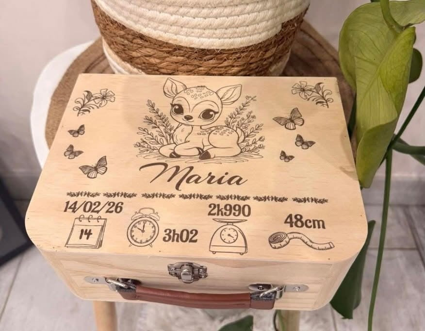 Valisette en Bois Gravée Personnalisée