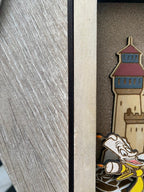 Cadre décoratif en bois multicouche artisanal – finition