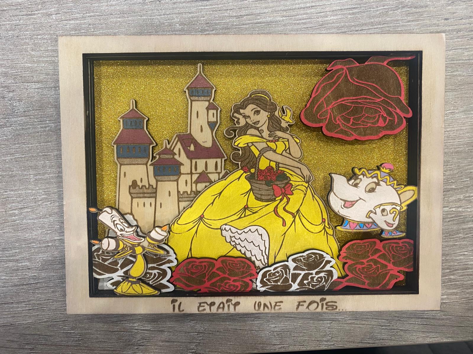 Tableau décoratif en bois multicouche fait main avec relief