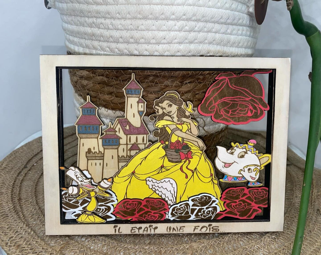 Tableau artisanal en bois multicouche fait main – décoration murale féerique
