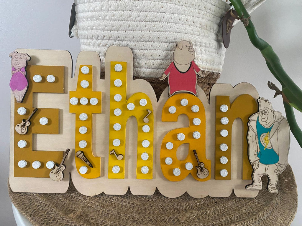 Plaque prénom décorative en bois personnalisée sur mesure
