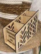 Porte-télécommandes décoratif en bois fait main