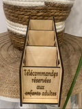 Porte télécommande en bois personnalisable – rangement télécommandes salon
